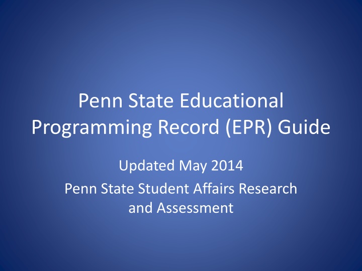 penn state educational programming record n.w