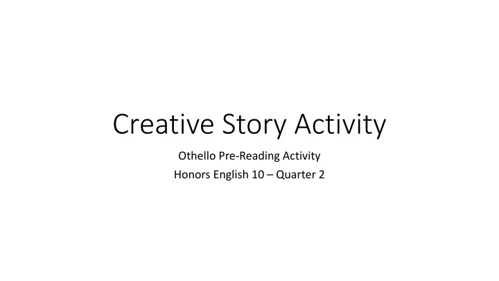creative story activity n.w