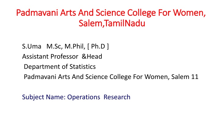 padmavani arts and science college for women n.w