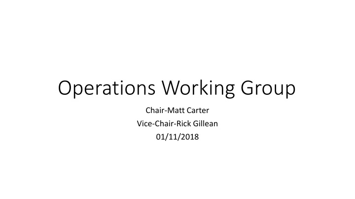 operations working group n.w