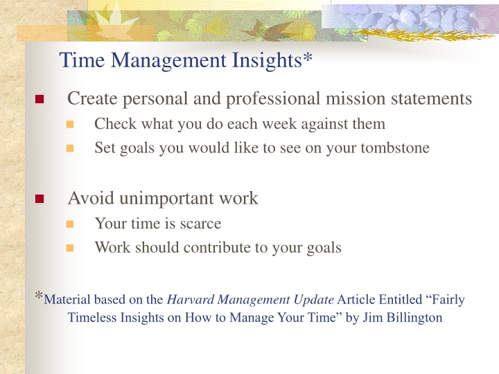 time management insights n.w