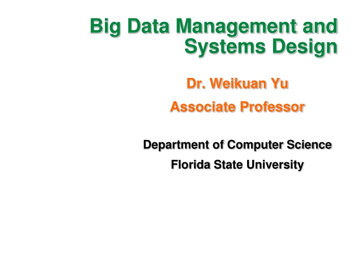 big data management and systems design n.w