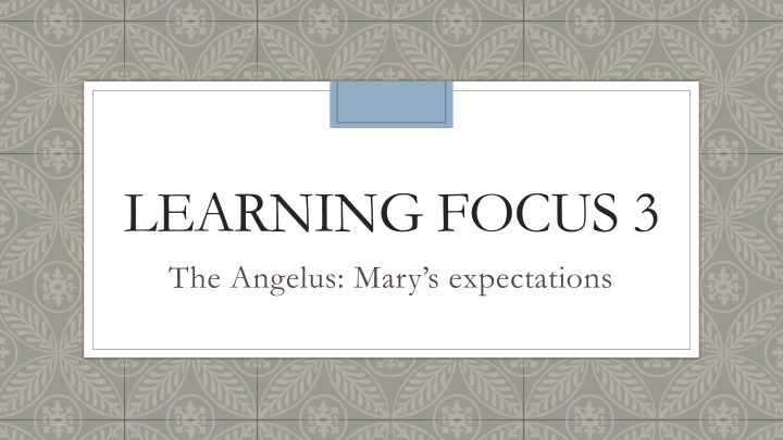 learning focus 3 the angelus mary s expectations n.w