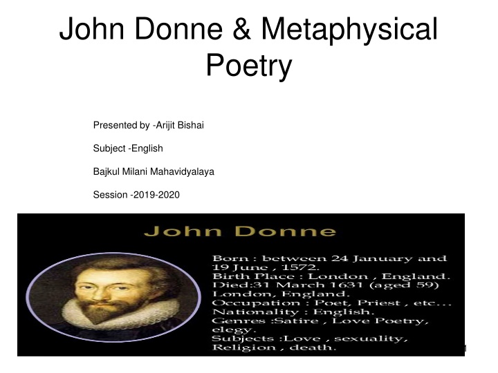 john donne metaphysical poetry n.w