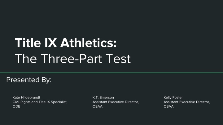 title ix athletics the three part test n.w
