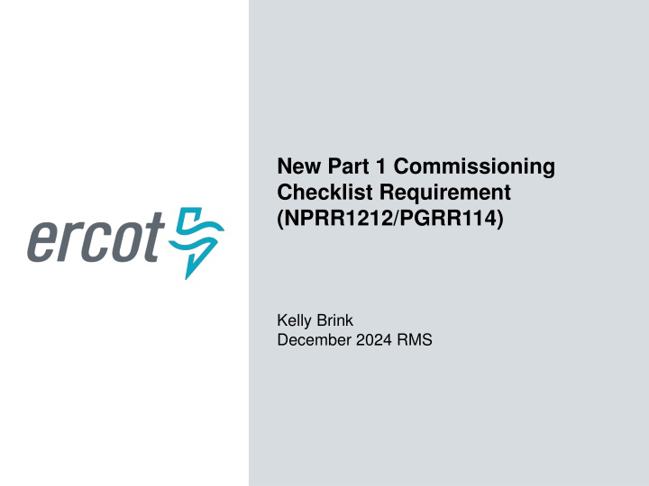 new part 1 commissioning checklist requirement n.w