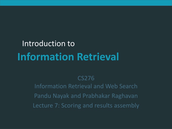 introduction to information retrieval n.w