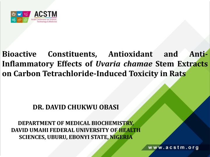 bioactive inflammatory effects of uvaria chamae n.w