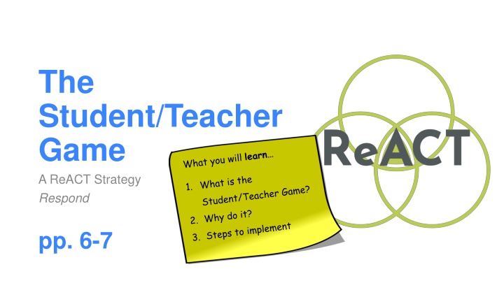 the student teacher game a react strategy respond n.w