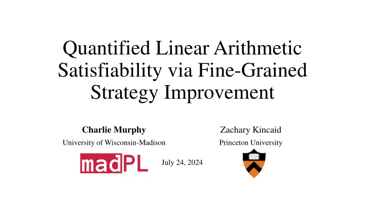 quantified linear arithmetic satisfiability n.w