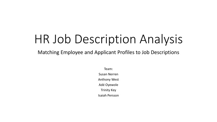 hr job description analysis n.w