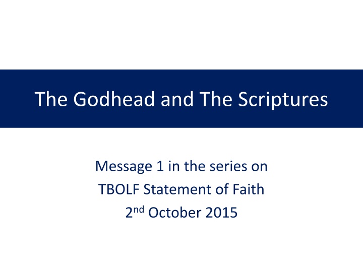 the godhead and the scriptures n.w