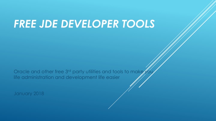free jde developer tools n.w