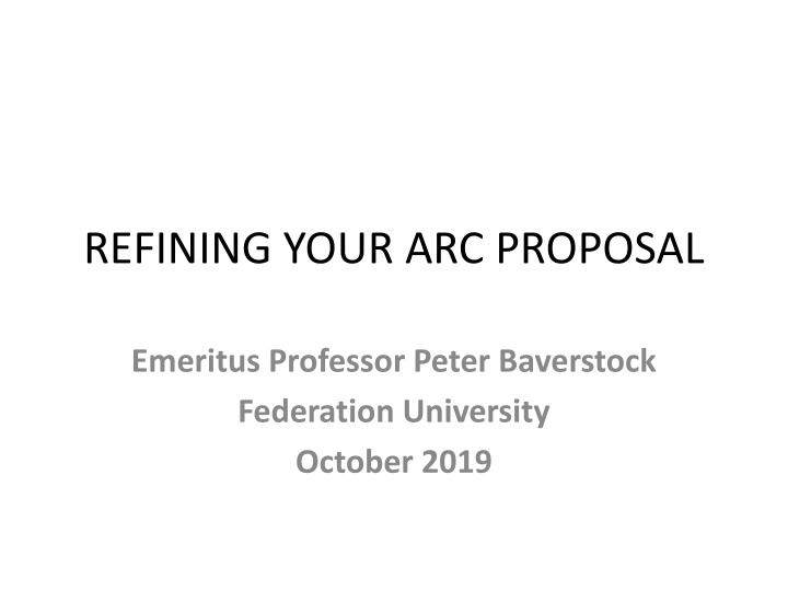 refining your arc proposal n.w