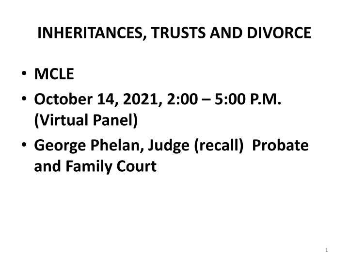 inheritances trusts and divorce n.w