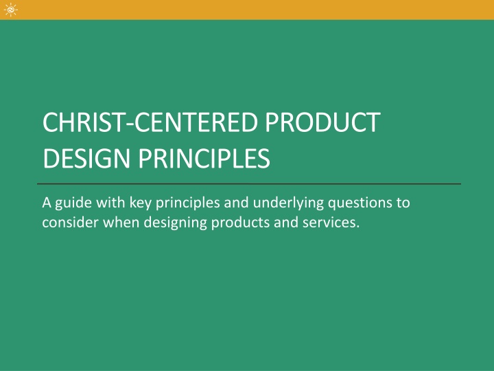 christ centered product design principles n.w
