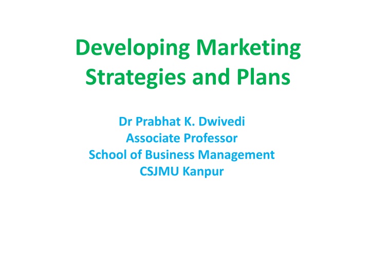developing marketing strategies and plans n.w