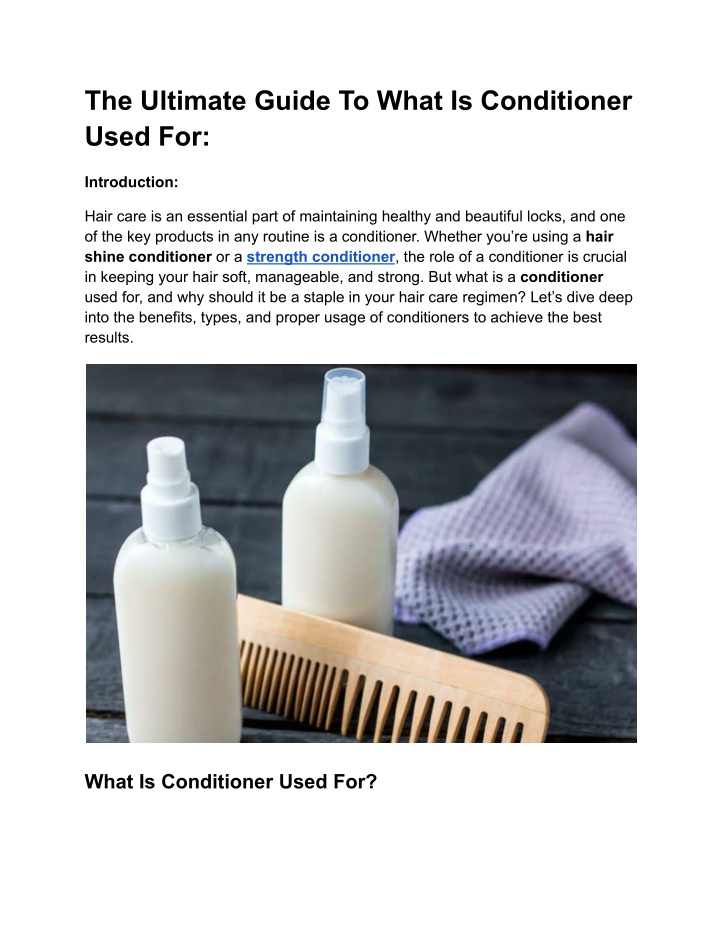 the ultimate guide to what is conditioner used for n.w