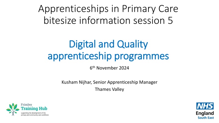 apprenticeships in primary care bitesize n.w