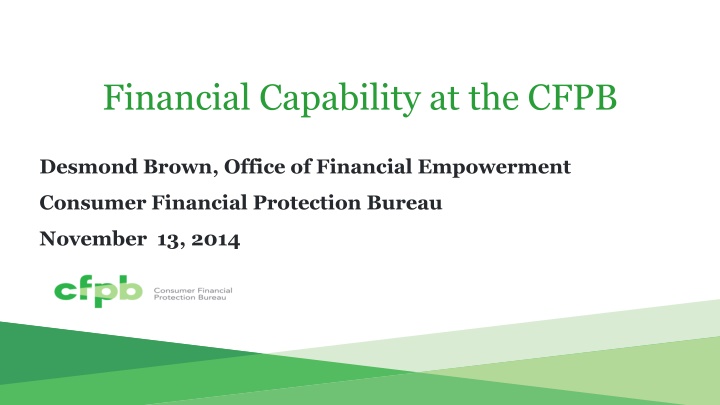 financial capability at the cfpb n.w
