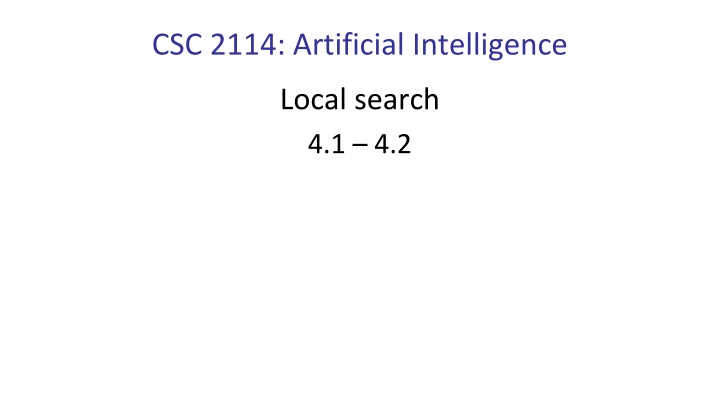 csc 2114 artificial intelligence n.w