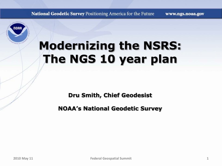 modernizing the nsrs the ngs 10 year plan n.w