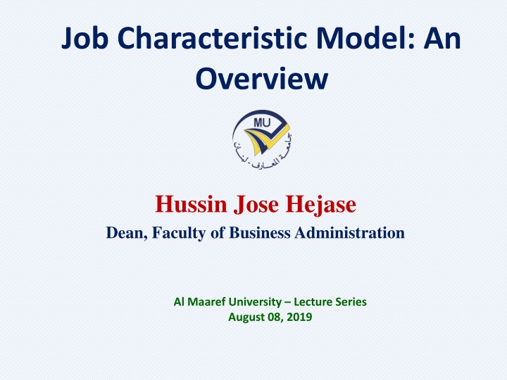 job characteristic model an overview n.w