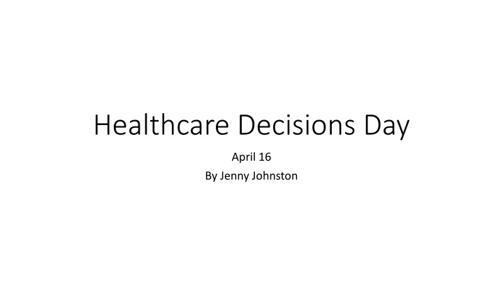 healthcare decisions day n.w
