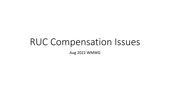 ruc compensation issues n.w
