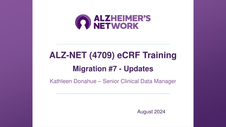 alz net 4709 ecrf training n.w
