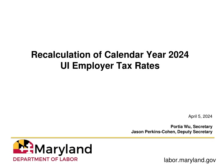 recalculation of calendar year 2024 ui employer n.w