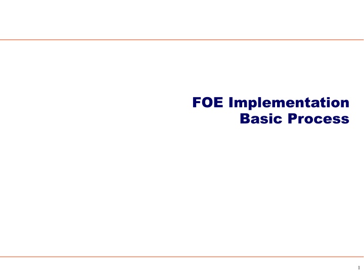 foe implementation basic process n.w