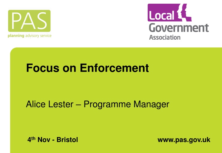 Focus on Enforcement with Alice Lester - Programme Manager