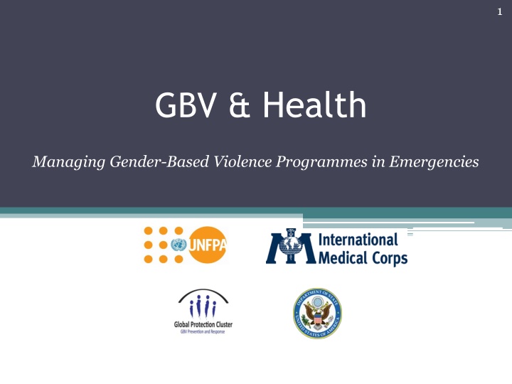Managing Gender-Based Violence Programmes in Emergencies