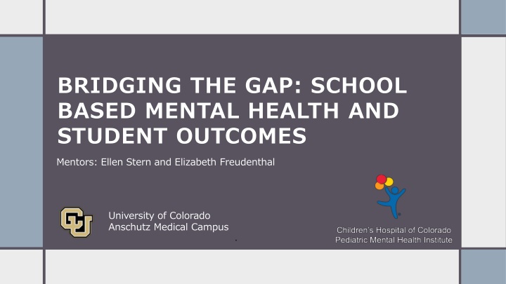 bridging the gap school based mental health n.w