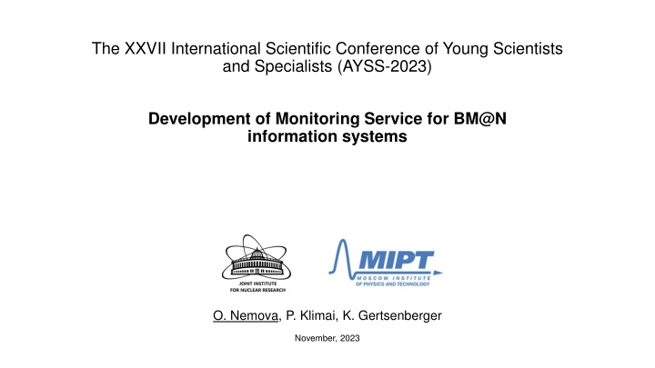 the xxvii international scientific conference n.w