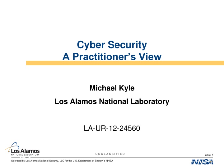 cyber security a practitioner s view n.w
