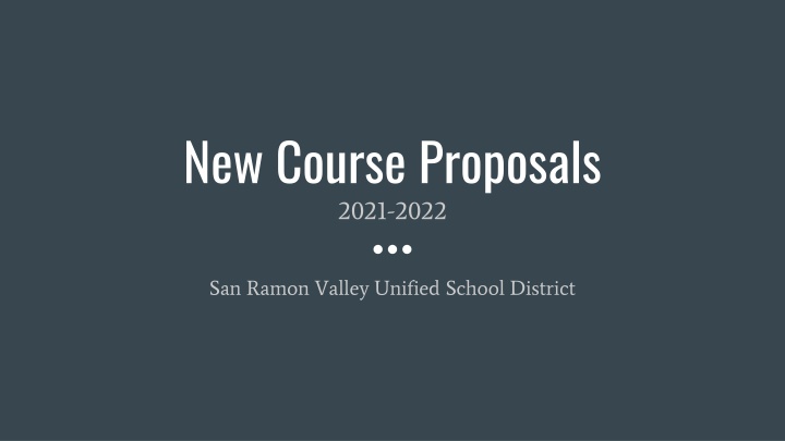 new course proposals 2021 2022 n.w
