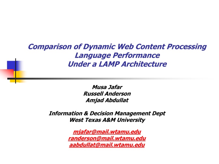 comparison of dynamic web content processing n.w