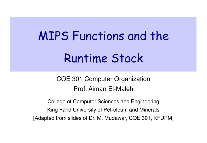 mips functions and the n.w