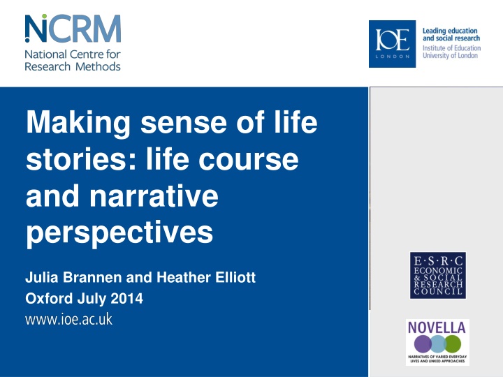 making sense of life stories life course n.w