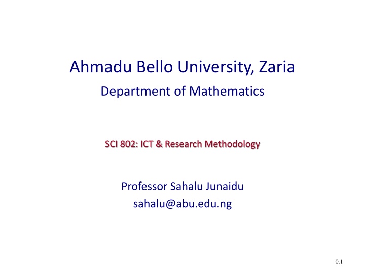 ahmadu bello university zaria n.w