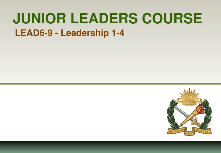 junior leaders course lead6 9 leadership 1 4 n.w