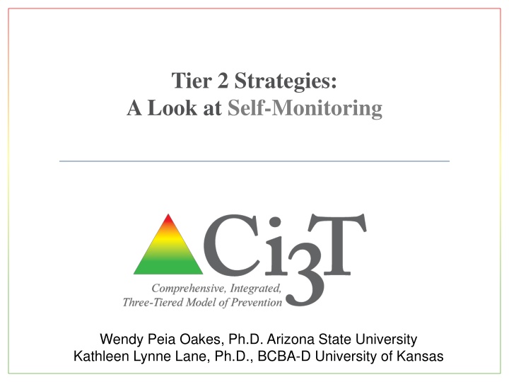 tier 2 strategies a look at self monitoring n.w