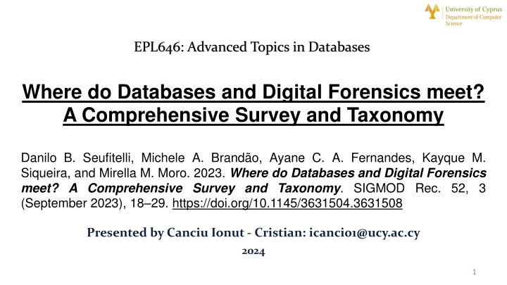 epl646 advanced topics in databases n.w
