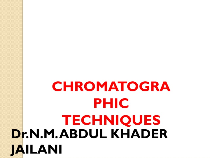 chromatogra phic techniques n.w