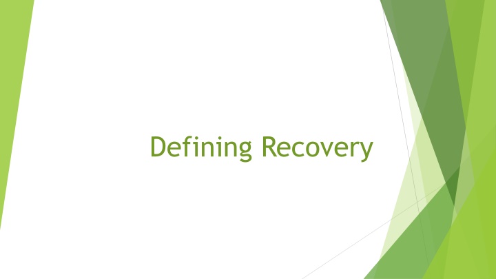 defining recovery n.w