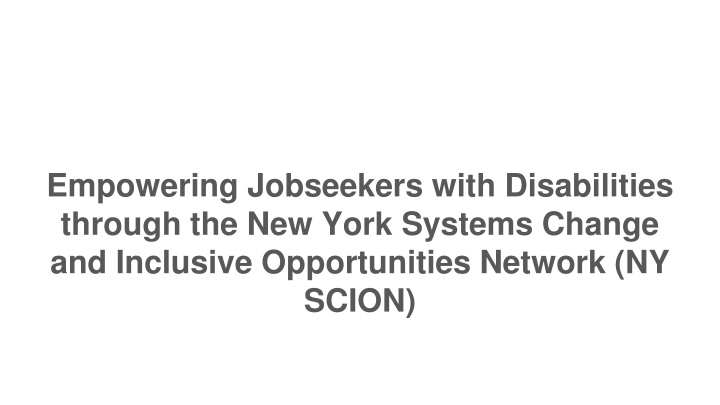 empowering jobseekers with disabilities through n.w