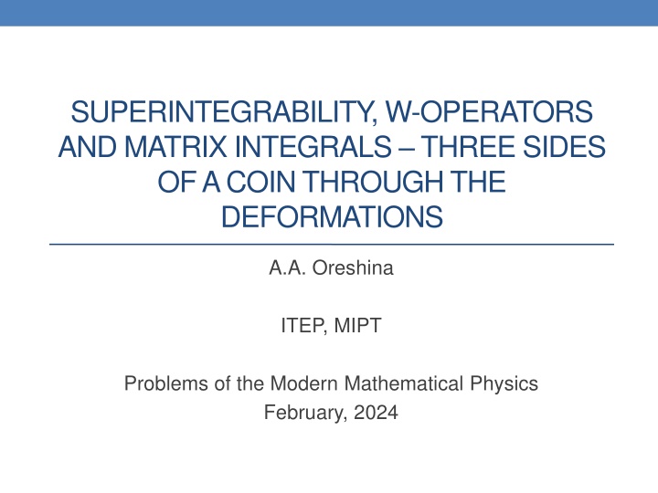 superintegrability w operators and matrix n.w