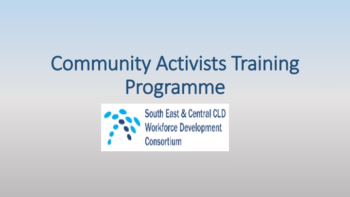 Community Activists Training Programme for Workforce Development